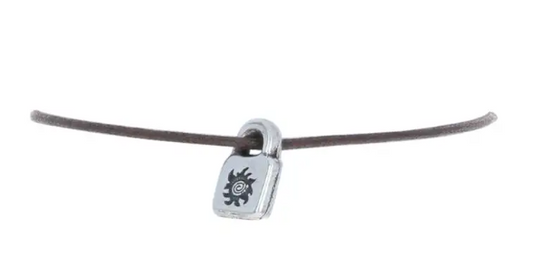 Uno de 50 Lock Brown Cord Bracelet Sterling Silver 925 Padlock Adjustable Length