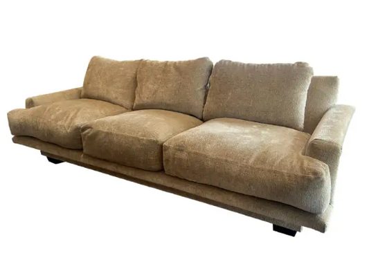 Luxurious Tan Velvet Sofa