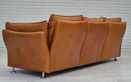 1970s, Danish 3 seater sofa, leather, original good condition.