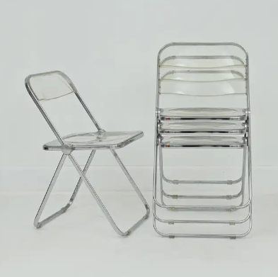 1960s Italian “Plia” Clear Lucite Folding Chair by Giancarlo Piretti for Anonima