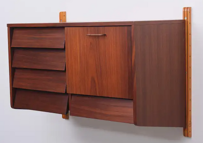 Teak Hanging Wall Cabinet Holland 1960s