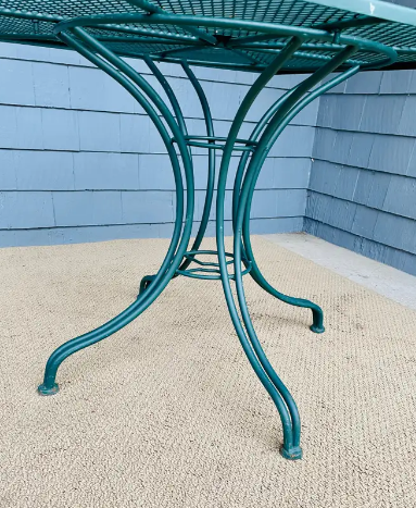 Vintage Wrought Iron Square Outdoor Patio Table