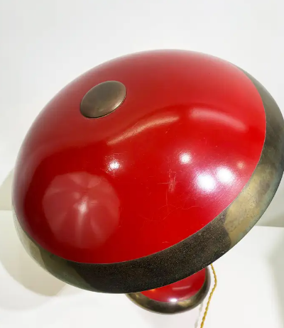 Red Bauhaus Desk Lamp by Helo Leuchten Germany, 1940s