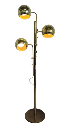 Three Tier Adjustable Brass Floor Lamp 1970s