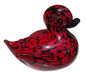 Archimede Seguso Murano Red Black Italian Art Glass Baby Bird Figurine Sculpture