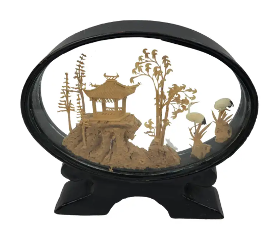 20th Century Chinese Cork Diorama, circa 1950s