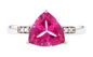 Sterling Silver Pink & White Topaz Ring - 925 Trillion 3.22ctw