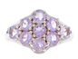 Sterling Silver Link Pink Quartz Cluster Cocktail Ring -925 Round 1.70ctw Floral