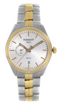 Tissot PR100 GMT Two Tone Steel Silver Dial Quartz Watch T101.452.22.031.00